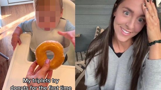 Mãe dá donut para filhos provarem - Reprodução/ Tik Tok