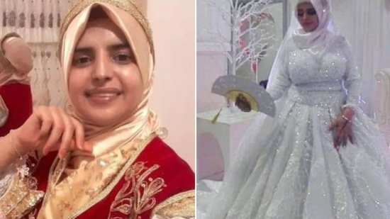Lamia Al-Labawi foi ofendida durante o próprio casamento pela mãe de seu noivo, que ela conheceu apenas no dia da cerimônia. - Reprodução / UOL