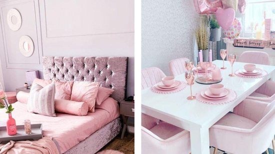 Mulher gasta R$ 77 mil para transformar própria casa em ‘palácio rosa’ - reprodução Instagram