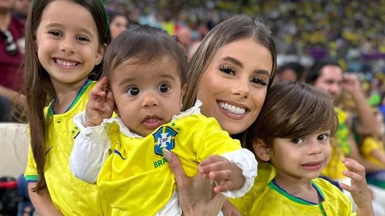 No Catar, mulher do jogador Marquinhos, mostra look dos filhos antes do jogo do Brasil - Reprodução/Instagram