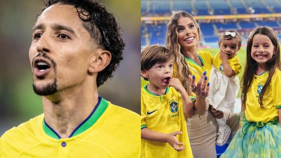 A família de Marquinhos marcou presença no último jogo do Brasil - Reprodução/Instagram