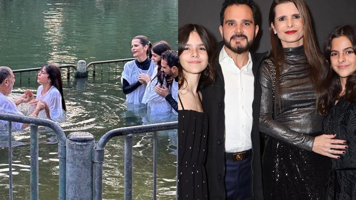Luciano, Flávia e as filhas gêmeas - Reprodução / Instagram