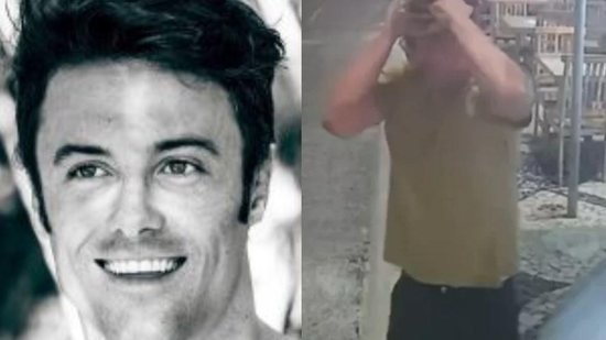 A reação de Bruno De Luca ao ver o amigo ser atropelado foi registrada por câmeras de segurança do local - Reprodução/TV Globo