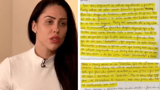 Monique Medeiros, mãe de Henry, escreve nova carta sobre o caso - Reprodução / Vídeo R7
