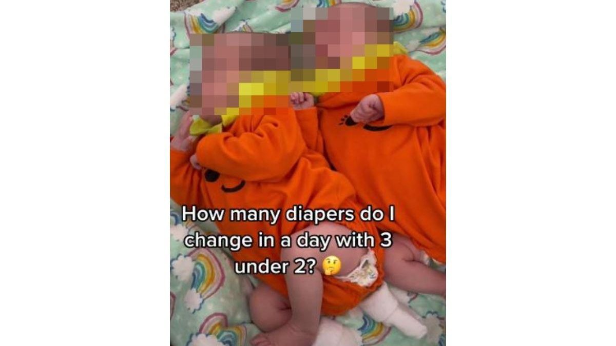 Mãe viraliza no Tik Tok ao revelar número de fraldas que os filhos usam por dia - Reprodução/ Tik Tok