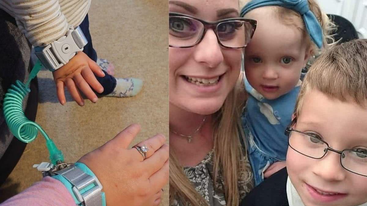 Mãe divide opiniões após obrigar filhos usar ‘pulseira anti-sequestro’ e se defende - reprodução Mirror
