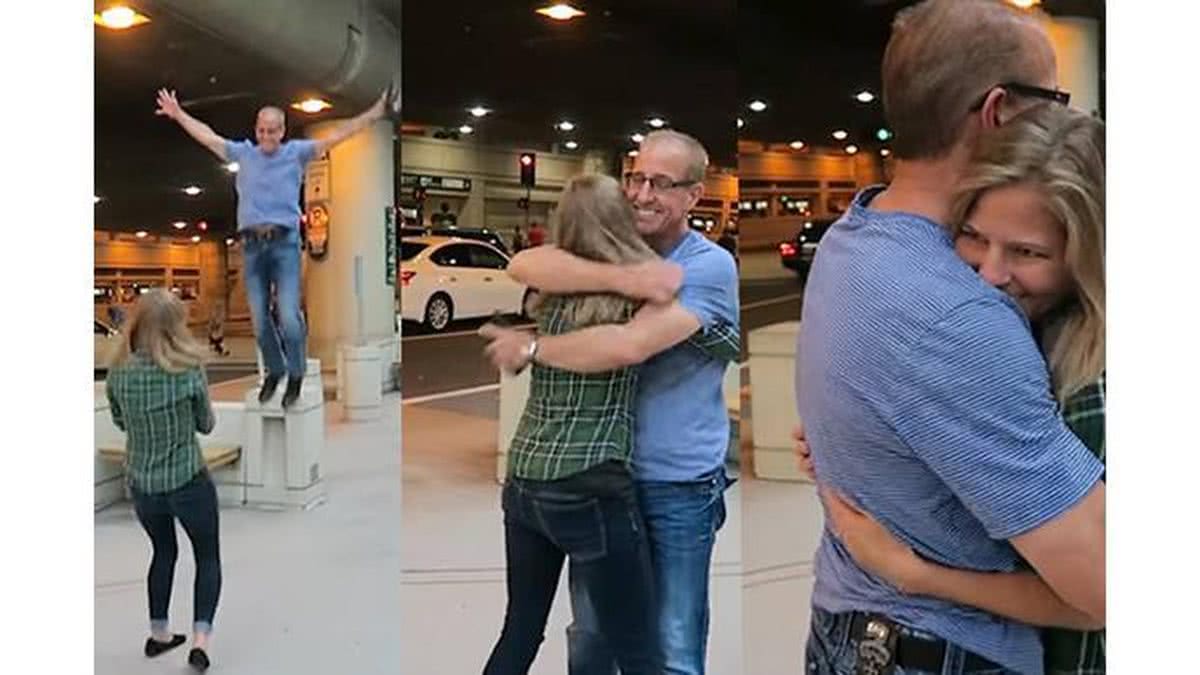 Pai e filha se encontram pela primeira vez depois de 31 anos e a reação deles é emocionante - Reprodução / SWNSTV
