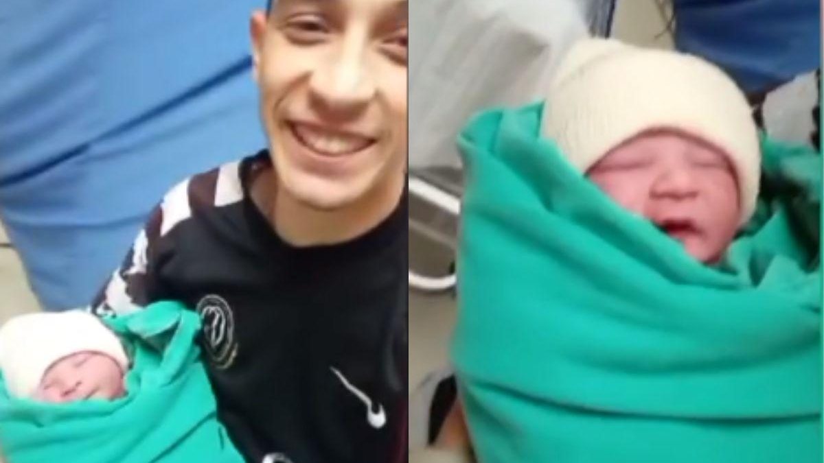 Bebê nasce no elevador de hospital - Reprodução/ TV Tribuna