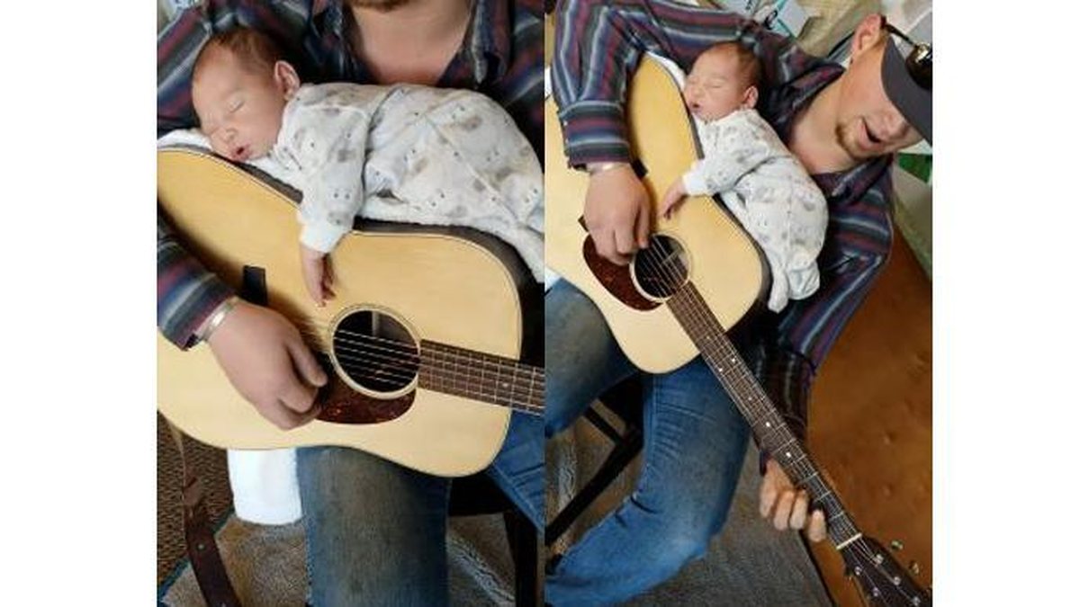 Ele não queria parar de tocar, mas tinha que fazer a menina dormir - Reprodução/Youtube