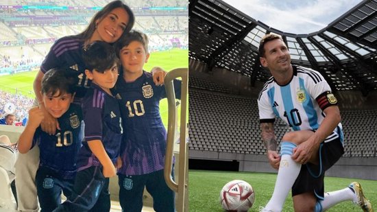 Messi se consagrou campeão da Copa do Mundo com a Argentina usando chuteiras com os nomes dos filhos e esposa - Reprodução/Instagram @leomessi