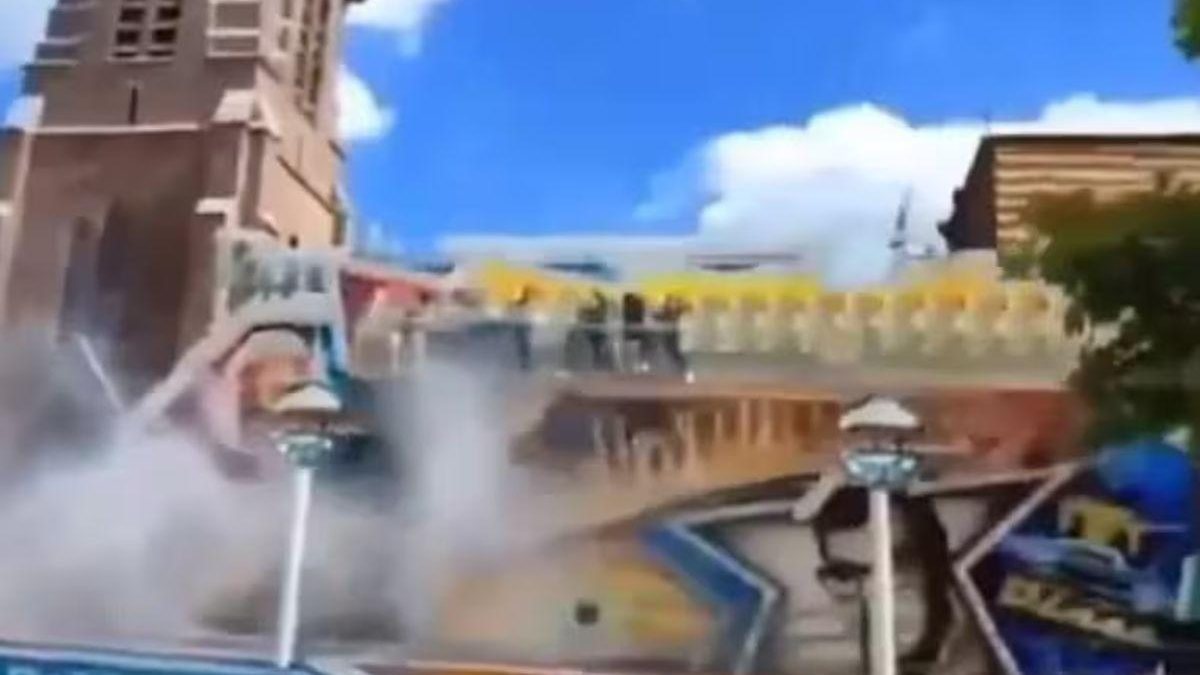 Brinquedo quebra e arremesa sete pessoas em parque de diversões em vídeo impressionante - Reprodução/Twitter