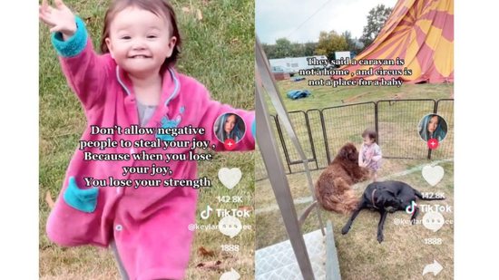 Mãe compartilhou momentos com a filha no circo em sua rede social - Reprodução/ Tiktok