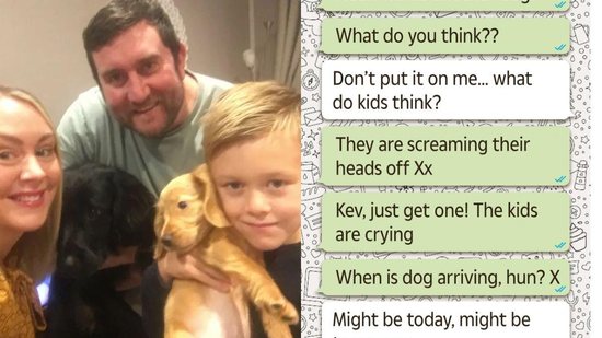 Menino finge ser a mãe em conversa no Whatsapp para ganhar um cachorro - Reprodução/ Kenny News