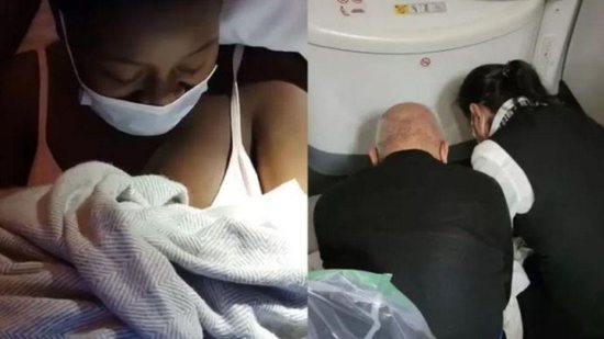 A mãe deu à luz no chão da cabine do avião - Reprodução/Instagram @itstiani