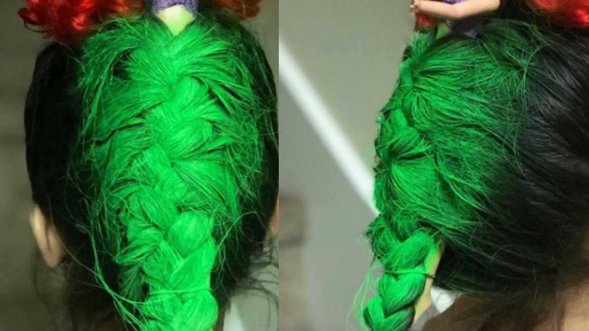 Mãe faz penteado maluco na filha inspirado na ‘Pequena Sereia’ - Reprodução/ Instagram @oladobomdascoisas.ofc