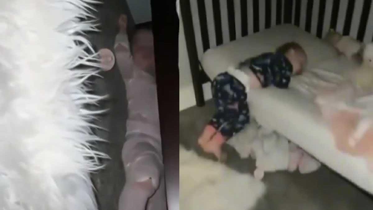 Uma menina de 2 anos viralizou em um vídeo com diferentes posições para dormir - reprodução/TikTok