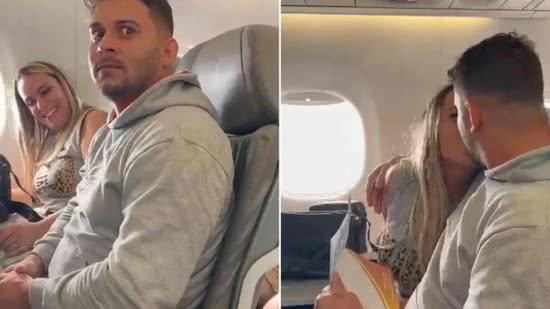 Mulher anuncia gravidez para o marido dentro de voo - Reprodução/Instagram
