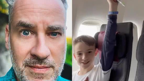 Registros de Stulbach e o filho no avião - Reprodução/Instagram