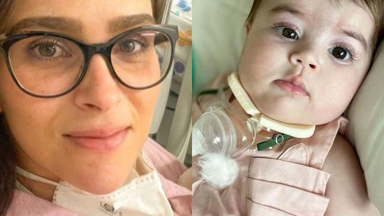Letícia Cazarré aparece ao lado da caçula no hospital e diz que ela ficará mais dias internada - Reprodução/Instagram