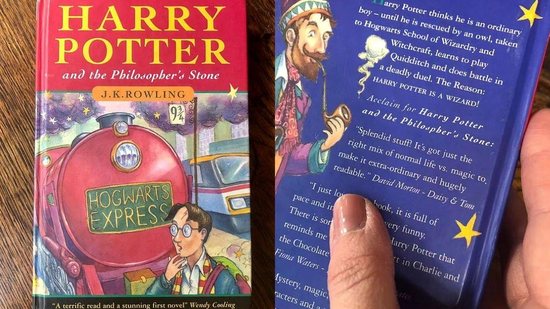 Filha encontra livro da 1° edição de Harry Potter, que custou R$ 7 e agora vale R$ 232 mil, na estante da mãe - Reprodução / Dailymail