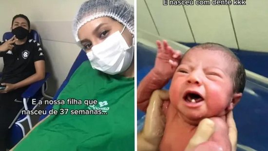 Ariella nasceu com dois dentes e surpreendeu os médicos - Reprodução/TikTok