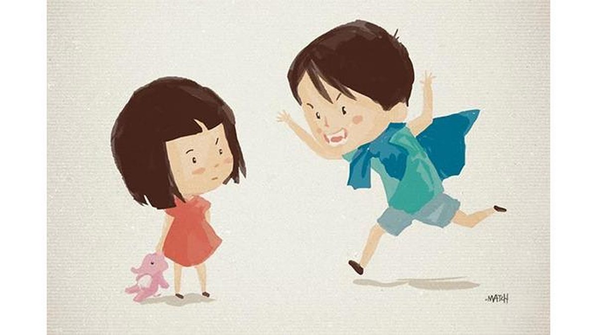 Esta é a ilustração que representa as crianças Bianca e André - Reprodução / Facebook Daniel e Bianca