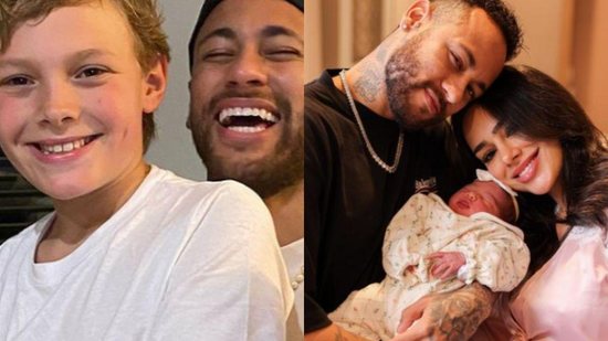 Neymar e os filhos, Mavie e Davi Lucca - Reprodução/Instagram