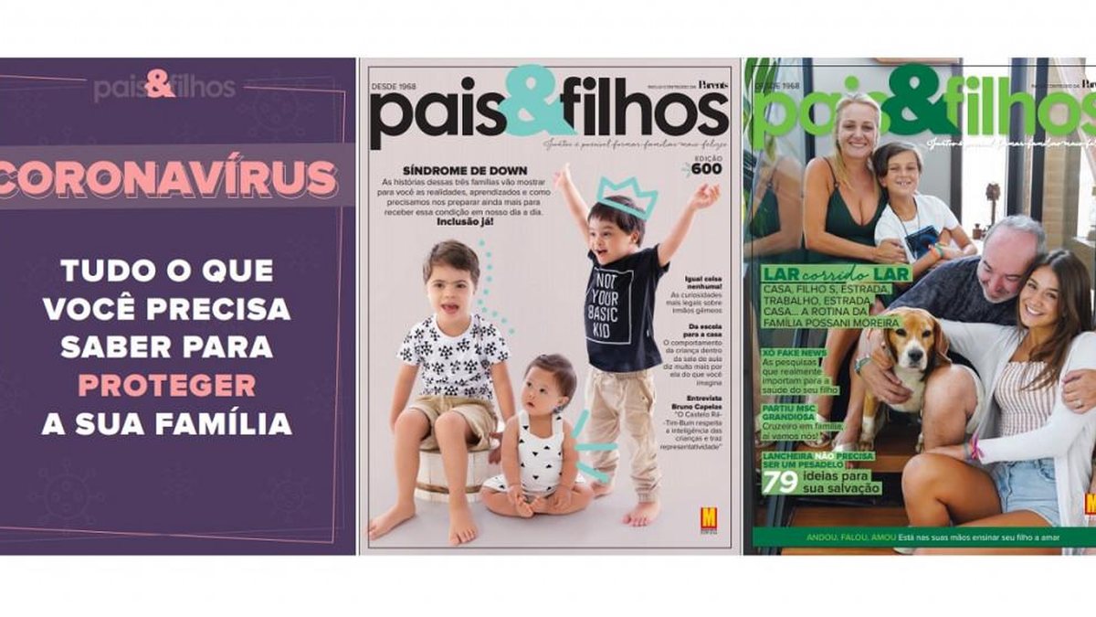 As edições publicadas em 2019 e 2020 podem ser acessadas diretamente no aplicativo “Revista Pais&Filhos” - Pais&Filhos