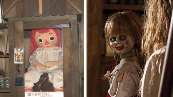 A boneca Annabelle usada no filme homônimo é bem diferente da original (Foto: Reprodução / Twitter @