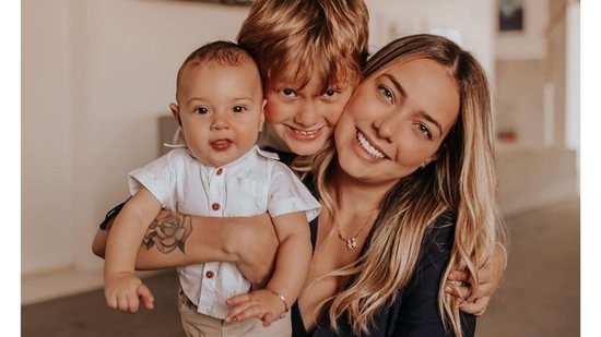 Neymar ao lado de Davi e o irmão Valentin, filhos de Carol Dantas - Reeprodução Instagram @neymarjr
