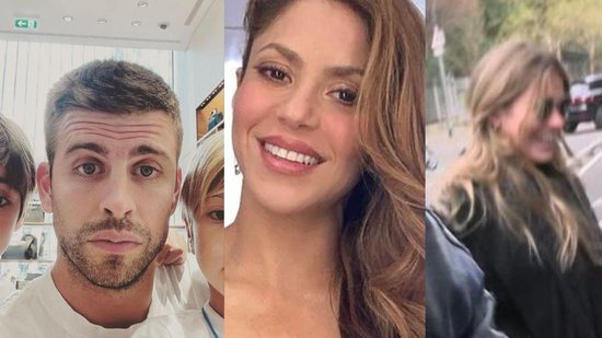 Shakira e Piqué ao lado dos filhos, Sasha e Milan - Reprodução/Instagram