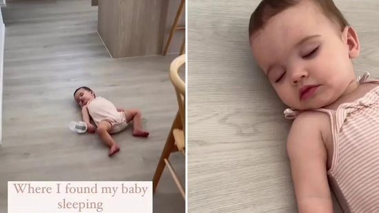 Mãe grava vídeo de bebê dormindo no chão - Reprodução/Instagram