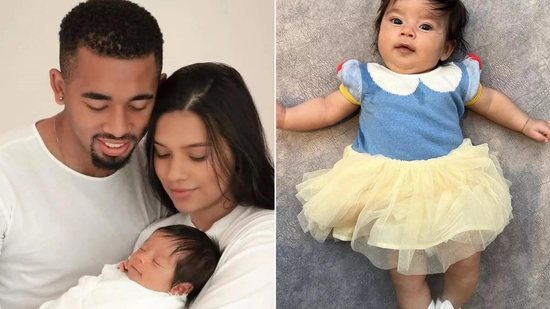 Raiane Lima e Gabriel Jesus assumiram relação publicamente em julho de 2021. Juntos, eles são pais de Helena, de 5 meses - Reprodução/Instagram