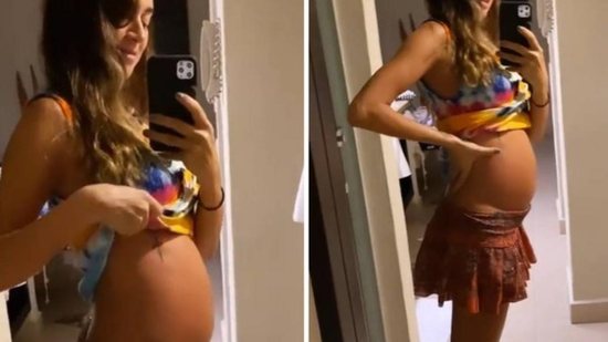 Foto publicada pela atriz exibindo a barriga grávida - Reprodução Instagram @thailaayala