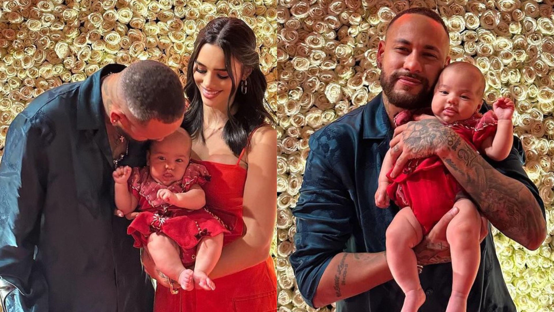 Neymar, Bruna Biancardi e Mavie em 1º natal da bebê