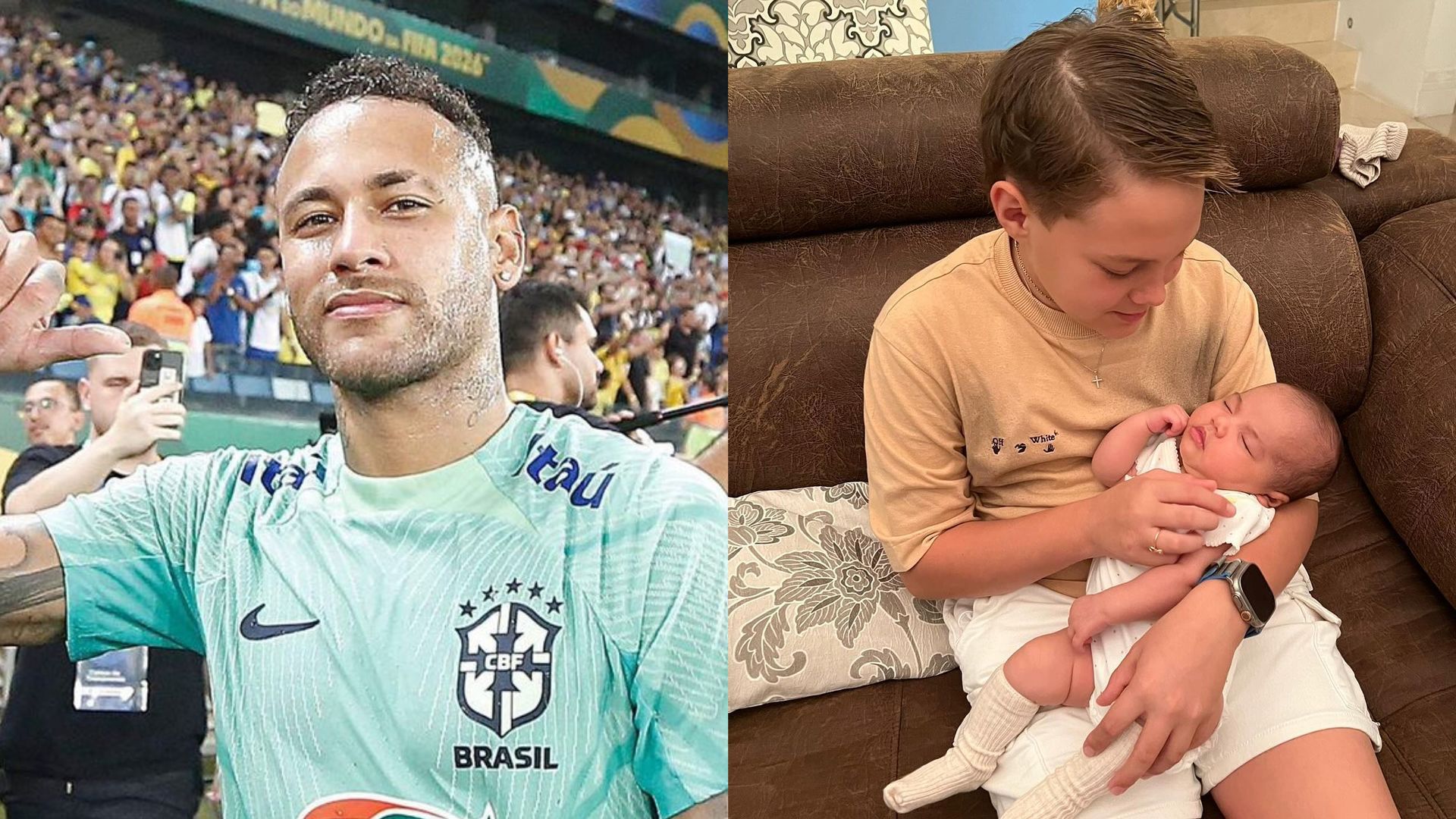 Neymar, Davi Lucca e Mavie