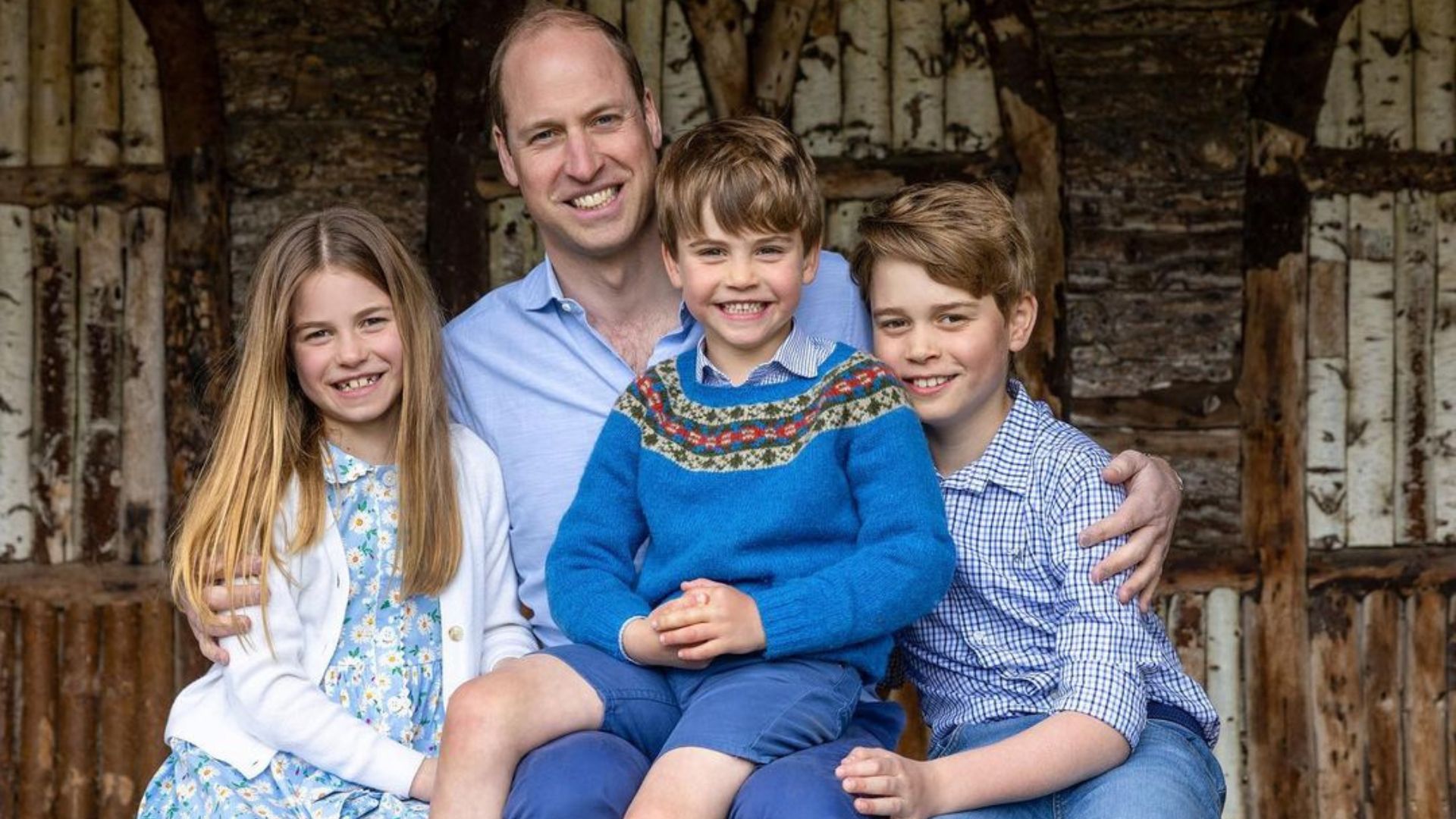 Príncipe William, George, Charlotte e Louis, seus filhos com Kate Middleton
