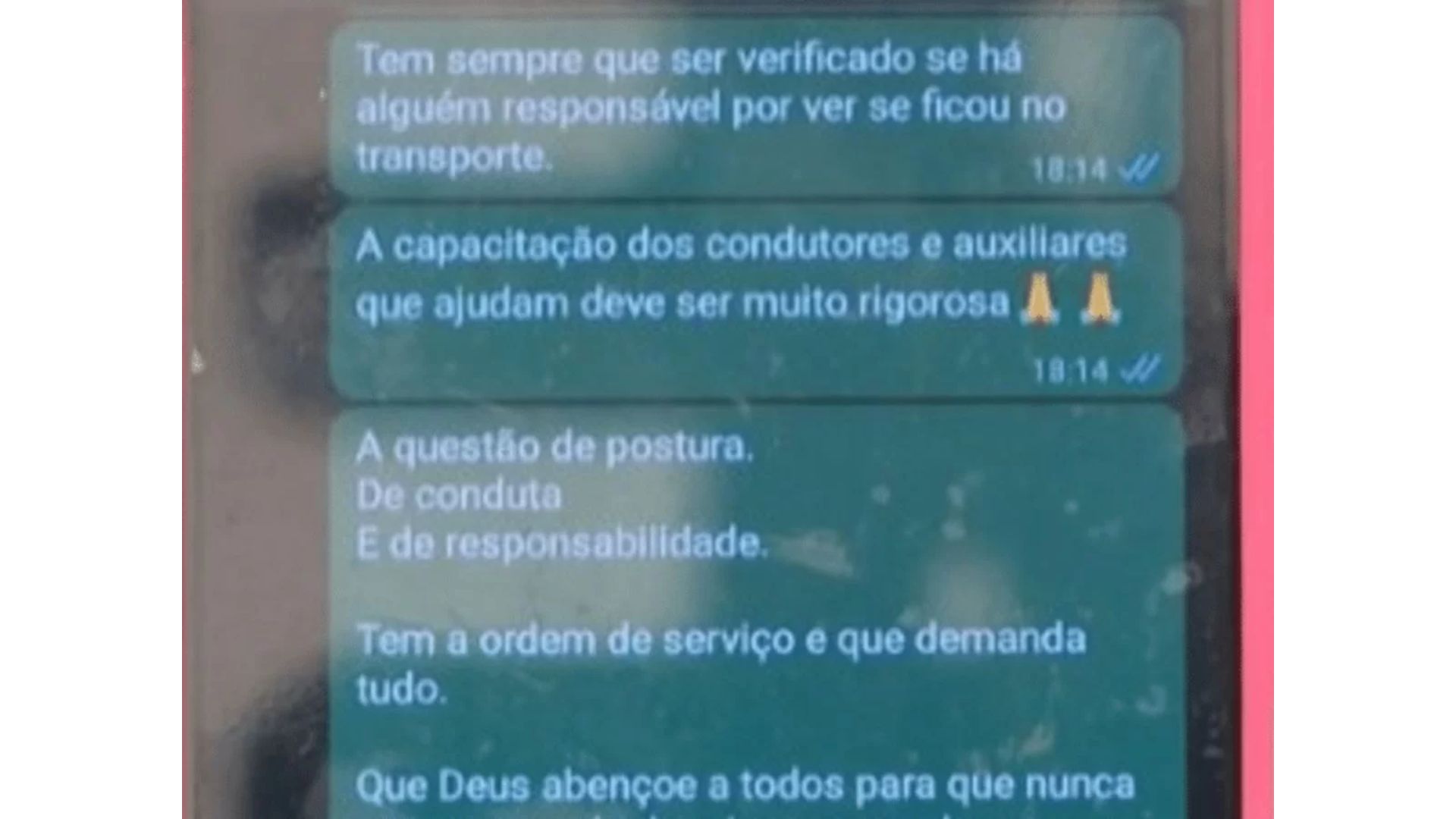 Mensagens creche CEI alertando motoristas van escolar João Alisson