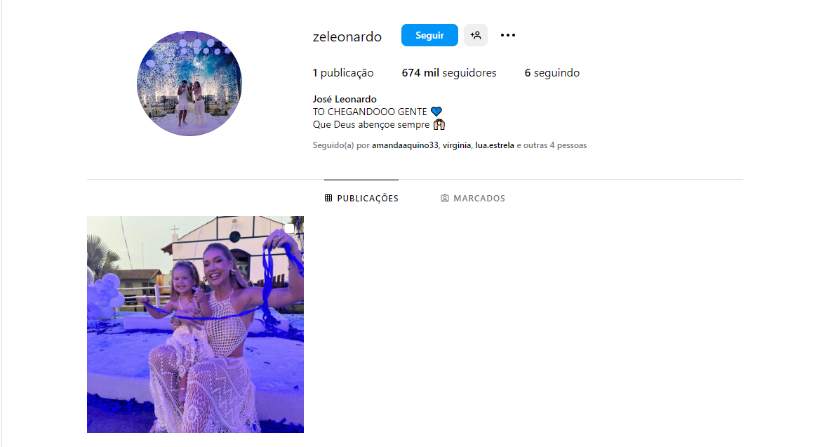 perfil no Instagram