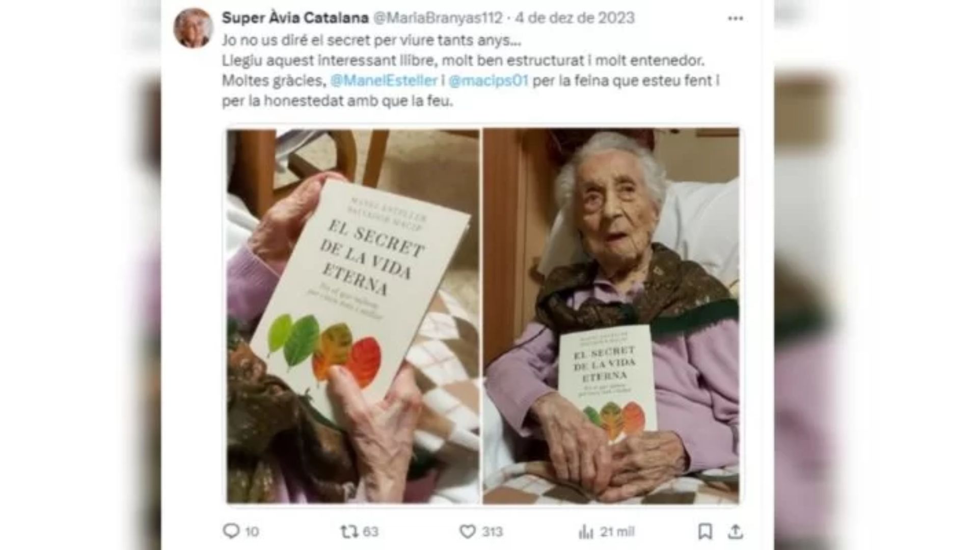 Ela completou 117 anos