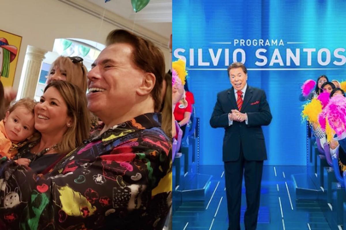 Silvio Santos e a filha vice-presidente do SBT, Daniela Beyruti