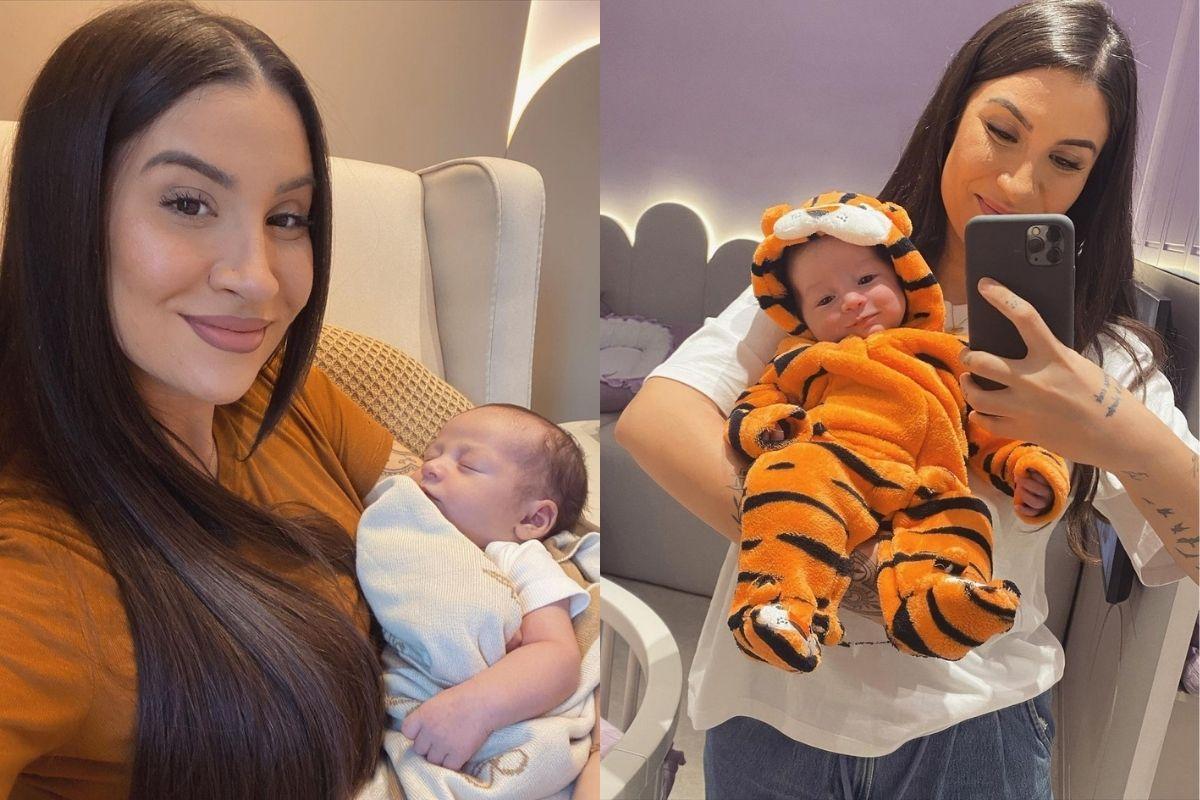 Bianca mostrou o filho vestido com uma roupa de tigre e internautas babaram