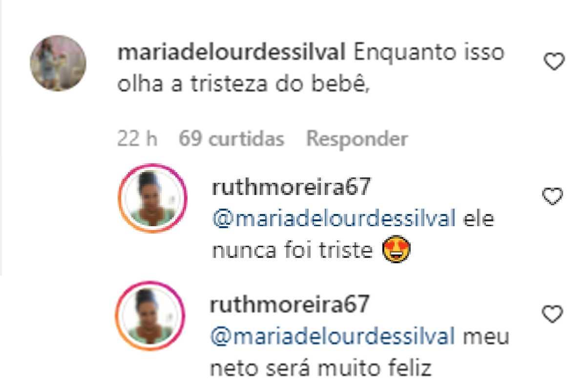 Ruth Moreira, mãe de Marília Mendonça falou sobre o neto nos comentários 