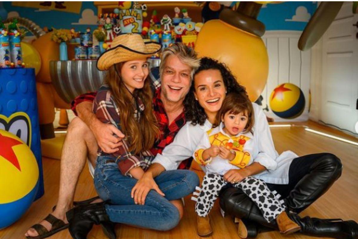 Ana Verena e Fabio Assunção com as filhas Alana e Ella