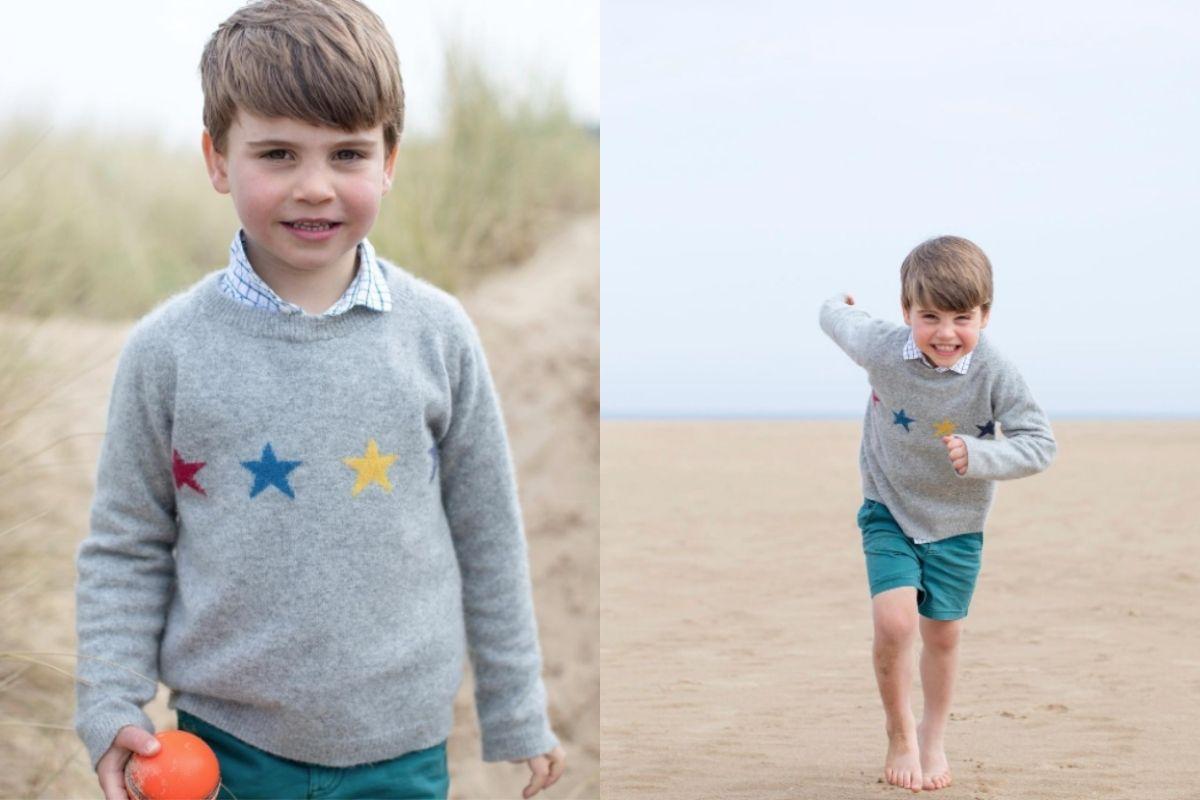 A família real compartilhou fotos inéditas de príncipe Louis no aniversário de 4 anos dele