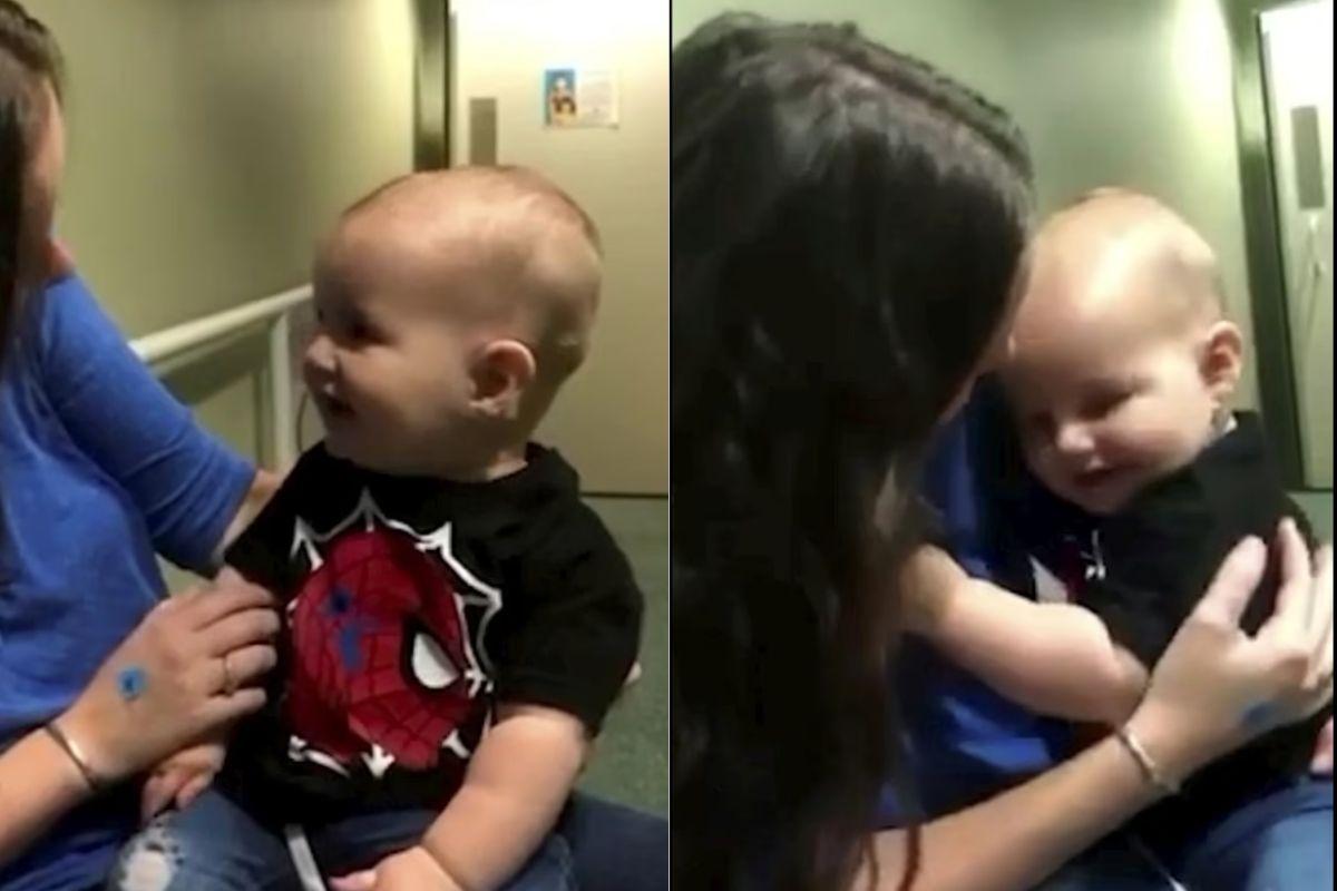 Bebê tem a melhor reação ao ouvir a voz da mãe pela primeira vez