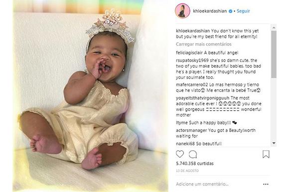 Khlóe Kardashian se declara para a filha True Thompson (Foto: Reprodução Instagram/ @khloekardashian)