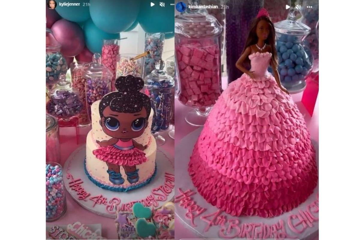 O bolo de Stormi foi das 'Bonecas LOL' e de Chigado foi da 'Barbie' 