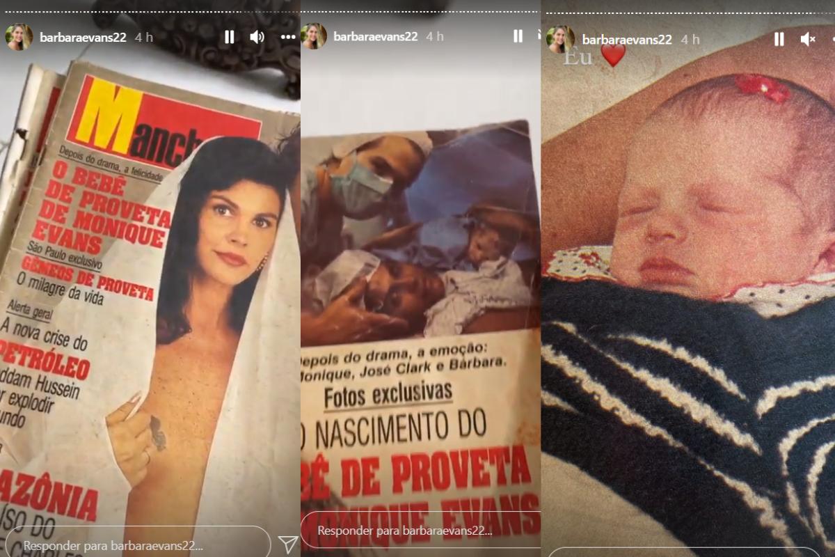 A influenciadora se divertou ao mostras edição da revista Manchete em que a mãe aparece grávida 