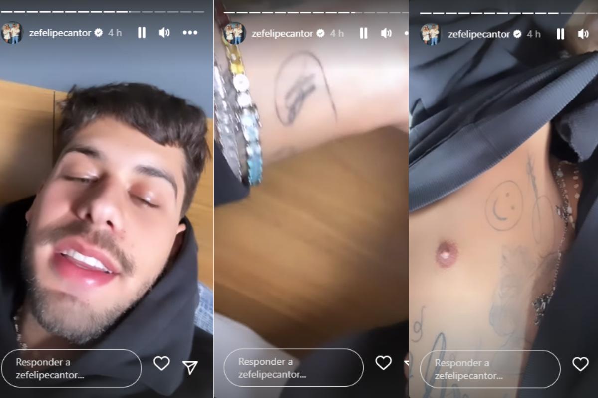 Zé Felipe mostra tatuagem que fez para mãe após polêmica